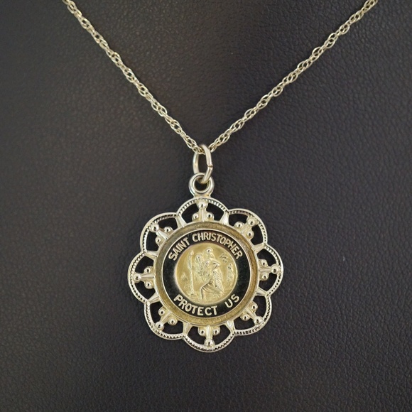 14KY Gold Saint Christopher Medal W/18" Ropa Chain